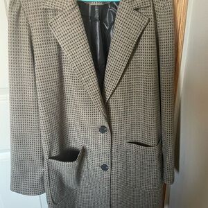Knee length houndstooth coat